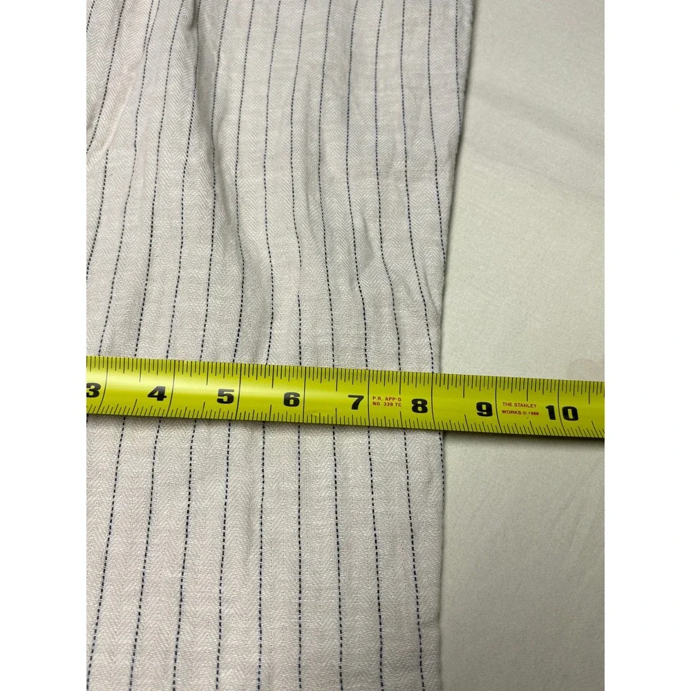 Banana Republic‎ Linen Herringbone Pinstripe Pleated Trousers Womens 2 W27 L24